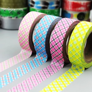 4 Rolls Plaid Washi Tape: Japanese Masking Tape (15mm*10m)