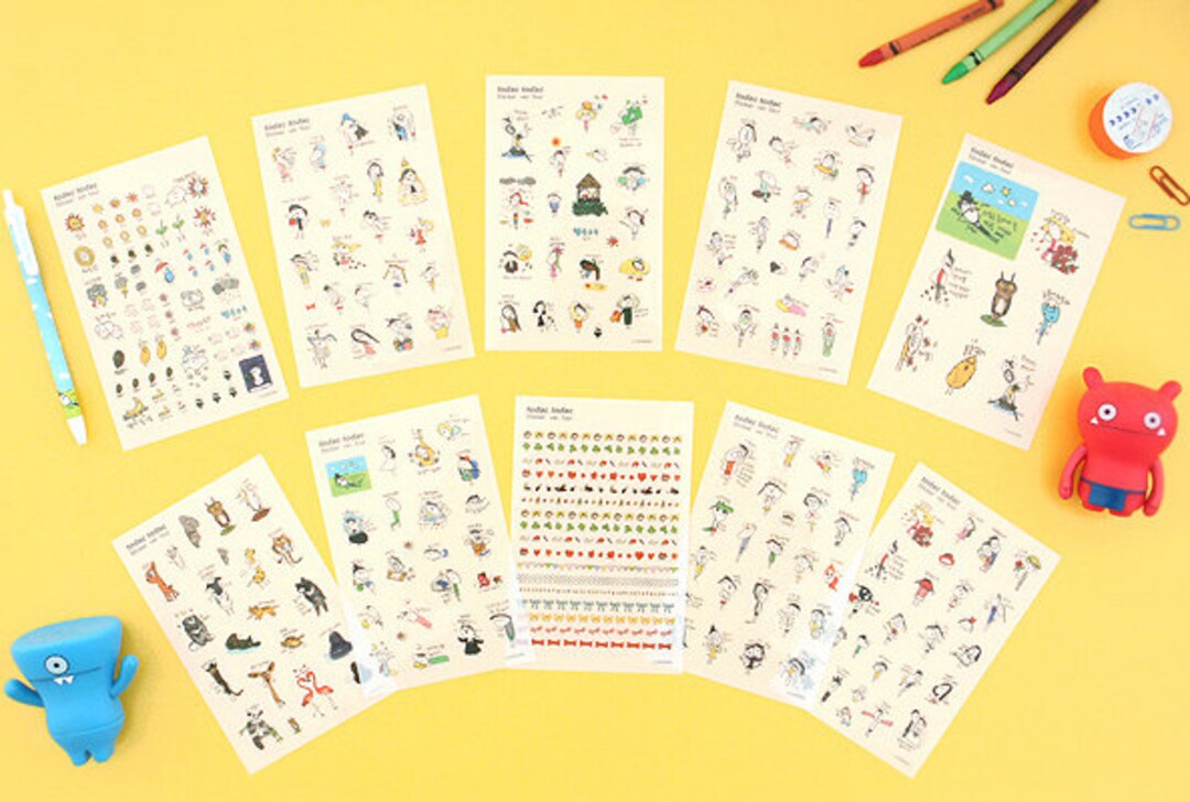 Korean Transparent Sticker Set Diary Sticker Cell Phone - Etsy
