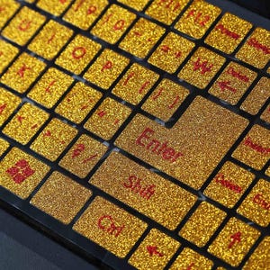 Glitter Keyboard Sticker: 3D DIY Decal for Mechanical Keyboards