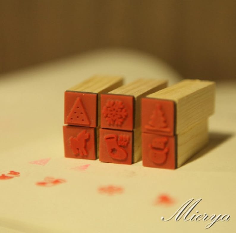 Korean Stamp Rubber Stamp Deco Stamp 6 pcs in-EM62516 Christmas Stamp Set