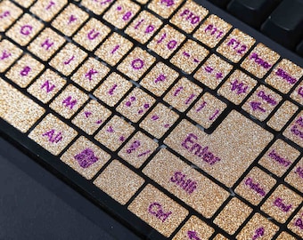 Glitter Keyboard Sticker DIY 3D Desktop Keyboard Decal common use Mechanical Keyboard Deco Sticker - EM64893