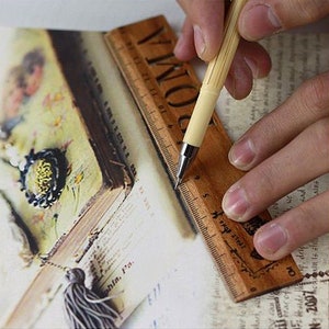 Vintage Wooden Ruler: Hollow Wood, 4 Styles