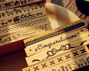 10 Pcs Lace Stamp SET - Rubber Stamps - Deco Stamps - EMS62338