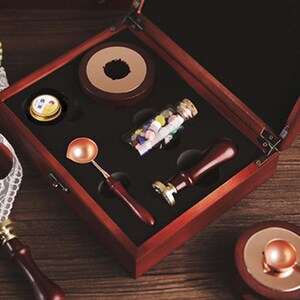 Wax Seals Stempelset met houten kist - Alfabetstempel Zegellakzegel Stempel - Metalen handvat Messing Letterstempel - A tot Z beschikbaar