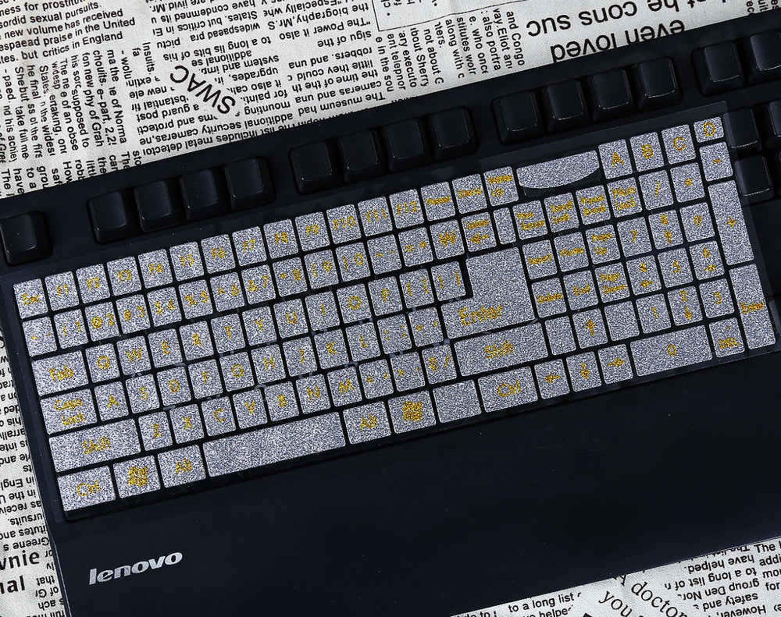 Glitter Keyboard Sticker DIY 3D Foam Desktop Keyboard Decal Etsy