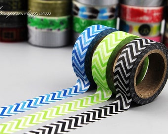 Set di nastri washi giapponesi: nastro adesivo Chevron, 3 rotoli