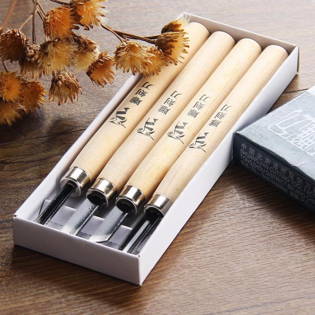 Graver Set Metal Head Rubber Graver Set - Carving Knife - Carver - 4 Pcs Included ...