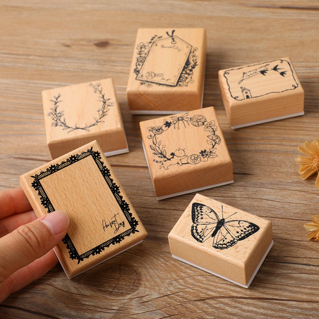 thumbnail image 2 of Stamps By Impression Butterfly Rubber Stamp - Hand-Cut, Mounted On Wood Block 2 of 12