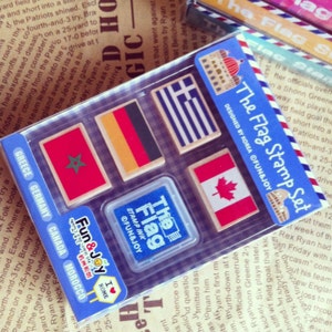 National Flag Rubber Stamp Set with Ink Pad