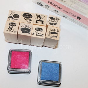 Deco Stamp Set - Wooden Rubber Stamp Set - Rubber Stamp Set - 2 styles in - Cat
