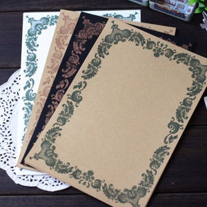 8 Sheets High Quality Lace Writing Paper - Stationery - Letter Paper - Brown Paper - Filofax - Ver D - EM63743