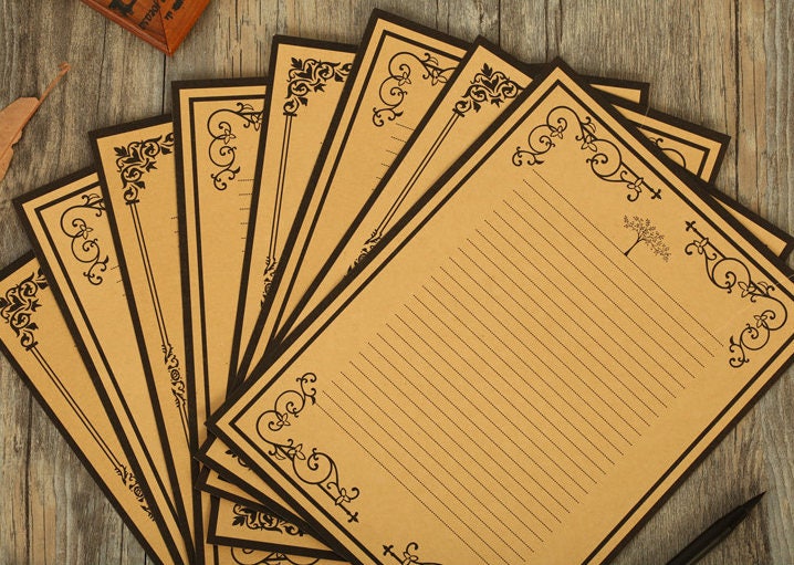 Brown Paper Stationery - Vintage Writing Paper, Letter Paper, Kraft Paper - Invitation, Party, Filofax, Diary, Wedding