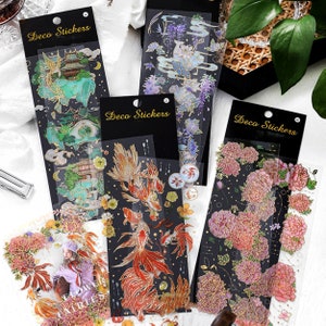 Delicate bloeiende bloemenstickers - Decostickers - Dagboekstickers - 2 vellen
