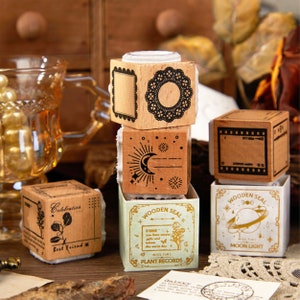 Sternen Mond Stempel - Pflanzen Register Stempel - Deko Stempel - 6 Styles