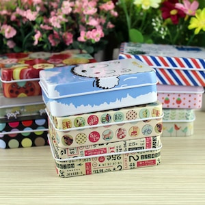 1 Case Tin Box - Storage Box - Sewing Box - Gift Packing - Gift Tins - Jewel Case