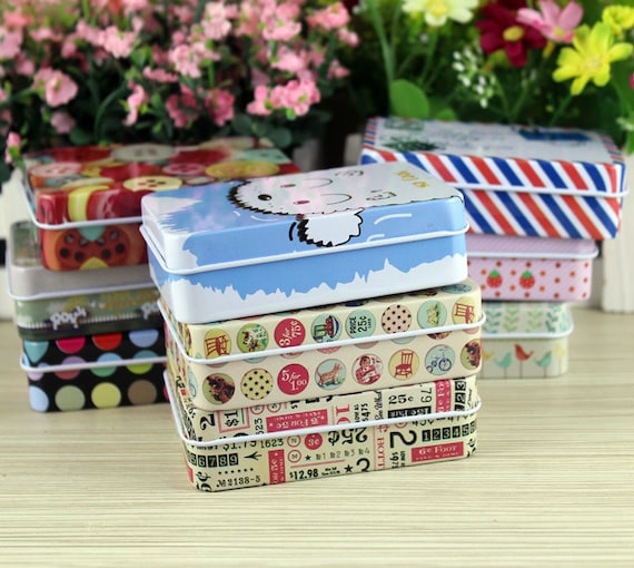 Patterned Tin Box: Small Storage Container, Jewel Case
