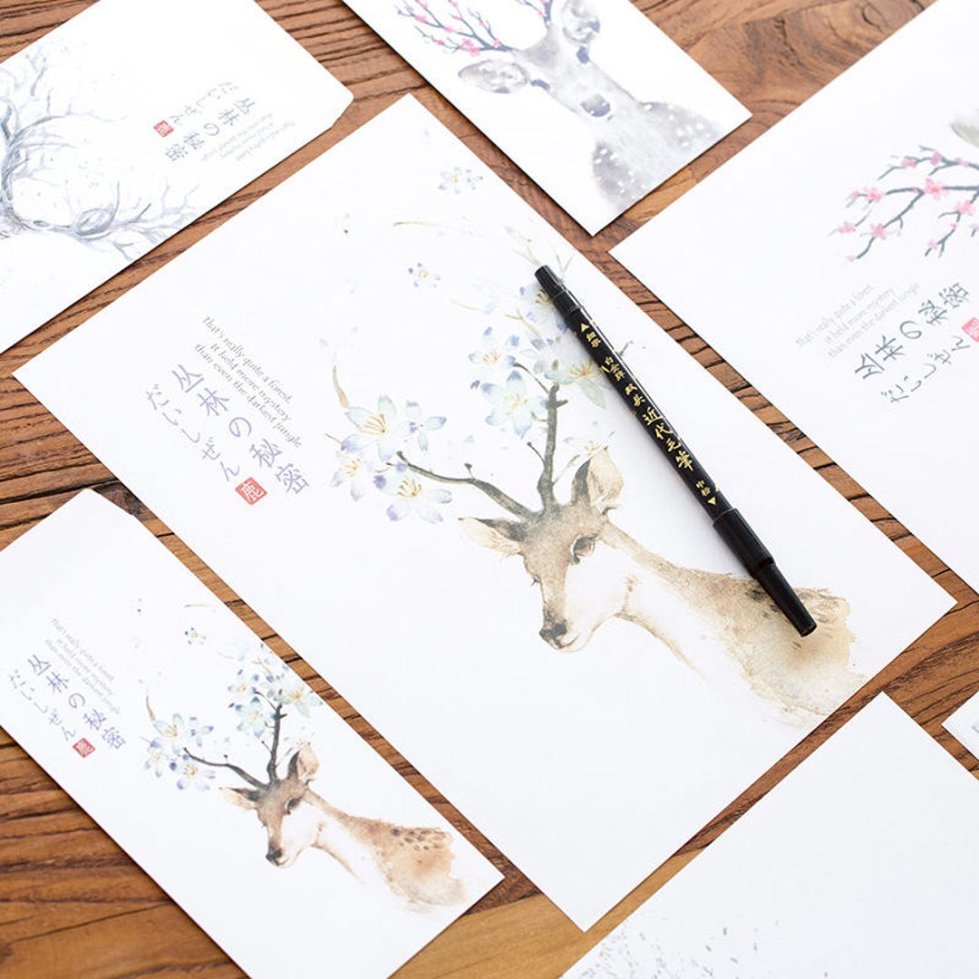 Watercolor Deer Series Stationery and Envelope Set-writing Paper ...