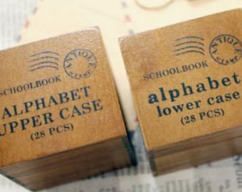 Wooden Alphabet Stamp Set: Uppercase & Lowercase