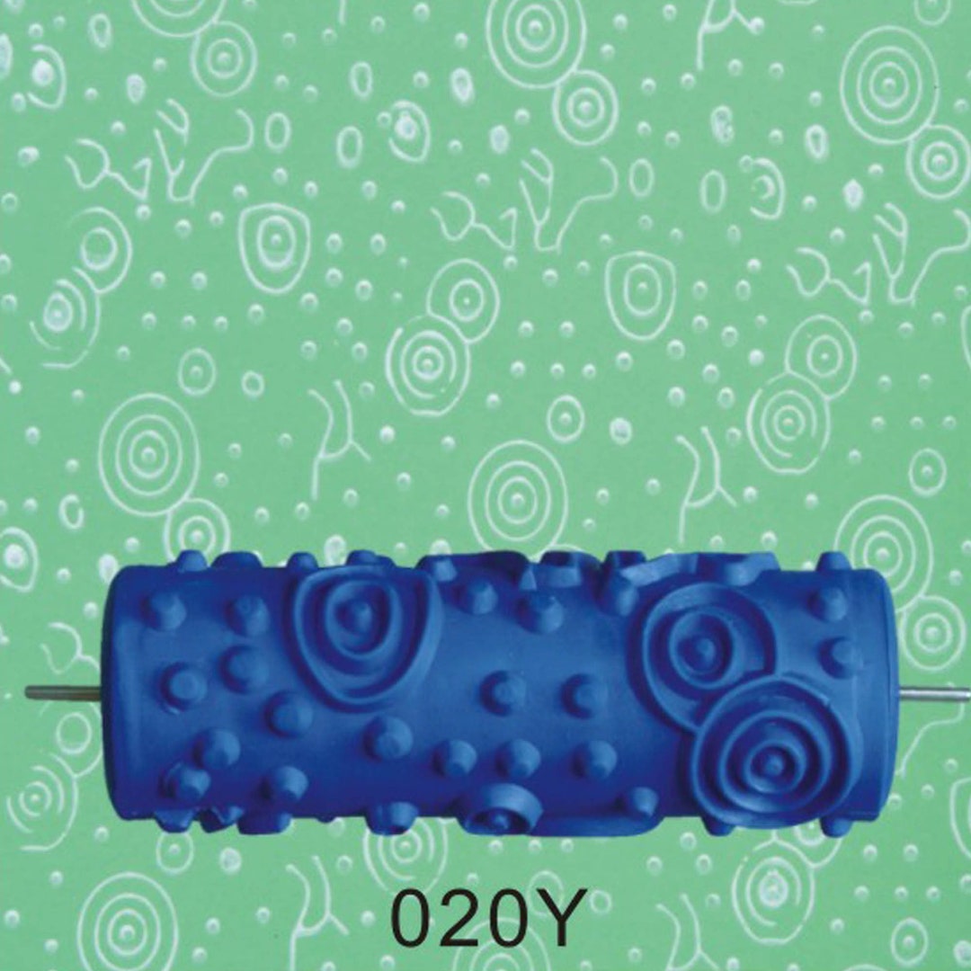 Jojofuny 7" Decorative Rubber Paint Roller – Patterned Texture Tool For DIY Walls, Floors, Furniture & Stenciling