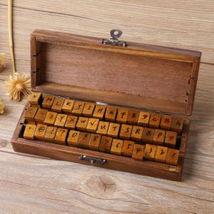 Vintage Handwriting Alphabet and Number Stamp Set - Korean Stamps - Capital