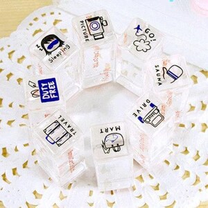 Crystal Schedule Stamp Set - Rubber Stamps - Diary Stamps - Travel