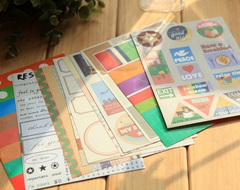 Daily Deco Sticker Set - Diary Sticker - Masking Sticker - Vintage-EM64810