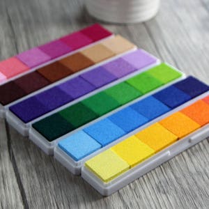 Faded Color Ink Pad Stick Oil Ink Stamp Pad Rainbow ink for alphabet stamp, wood stamp, DIY rubber stamp 6 colors per stick ME3751 image 4