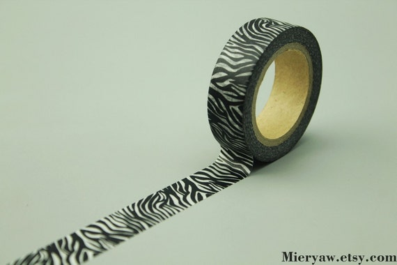 ゼブラ柄和紙テープ：和風マスキングテープ（15mm×10m） - Etsy 日本