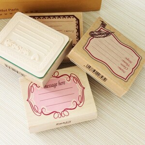 4 Pcs Big Size Message Stamps Rubber Stamp Wood Stamp Filofax 9cm x7.5cm EMS62339 image 2