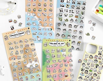 1 Sheet Per Style Kawaii Animals Sticker - Cartoon Sticker - Deco Sticker - Paper Sticker