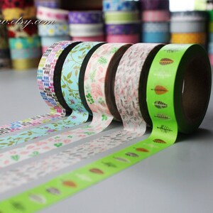 Leaf Washi Tape Set: Japanese Masking Tape, 5 Rolls