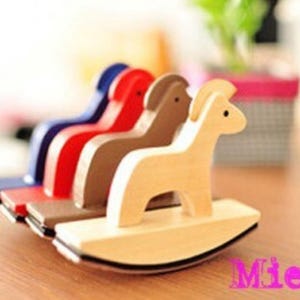 SCONTO DEL 30% 1 pezzo Timbro in pizzo a forma di cavallo in legno - Timbro in gomma - Timbro decorativo - Zakka - 4 stili