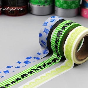 3 Rolls Washi Tapes - Japanese Washi Tape - Masking Tape - Deco Tape - Washi Paper - Filofax