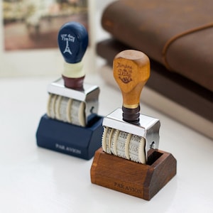 Vintage Style Date Stamp - Roller Seal - Rubber Stamp - Number Stamp - Filofax - 2 styles