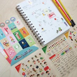 Deco Sticker Pack Diary Sticker Deco Sticker Korean Sticker 6 Sheets - Etsy