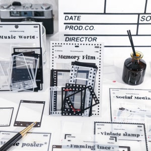 Rahmen Aufkleber - Film Memory Sticker - Vintage Sticker - Transparente Stikers - 15 Stk