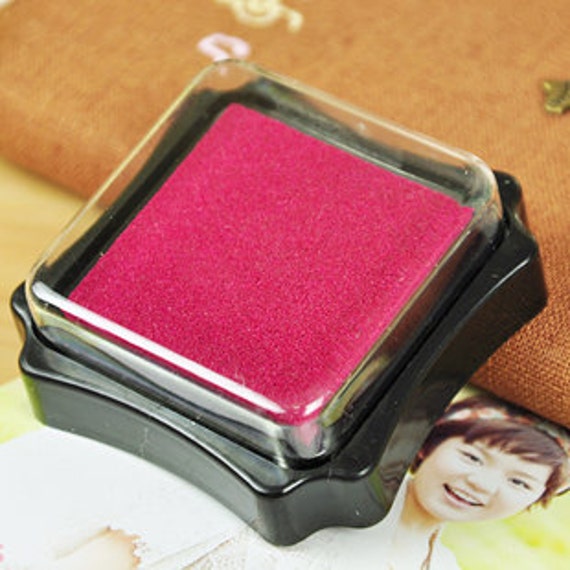 1 Piece Square Ink Pad Stamp Pad Stamp Ink Inkpad for Various Rubber Stamp,  Wood Stamp Rose Red-em62323 