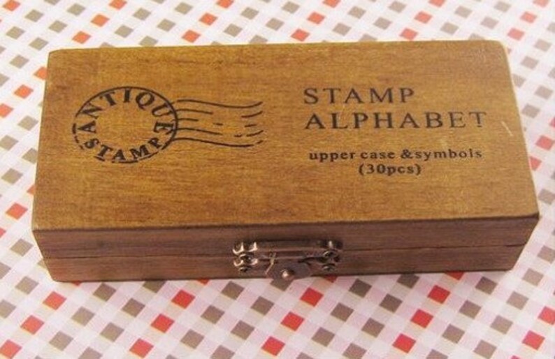 Vintage Alphabet Stamp Set Wooden Rubber Stamp Set Diary Etsy