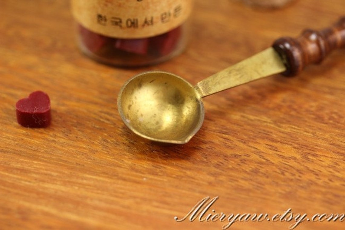 Wood Handle Spoon Wax Spoon Antique Spoon Wax Seal Etsy