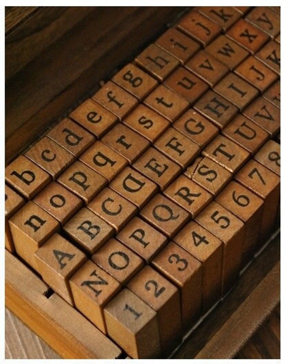 70pcs Alphabet Stamps Vintage Wooden Rubber Letter Number And Symbol Stamp  Set