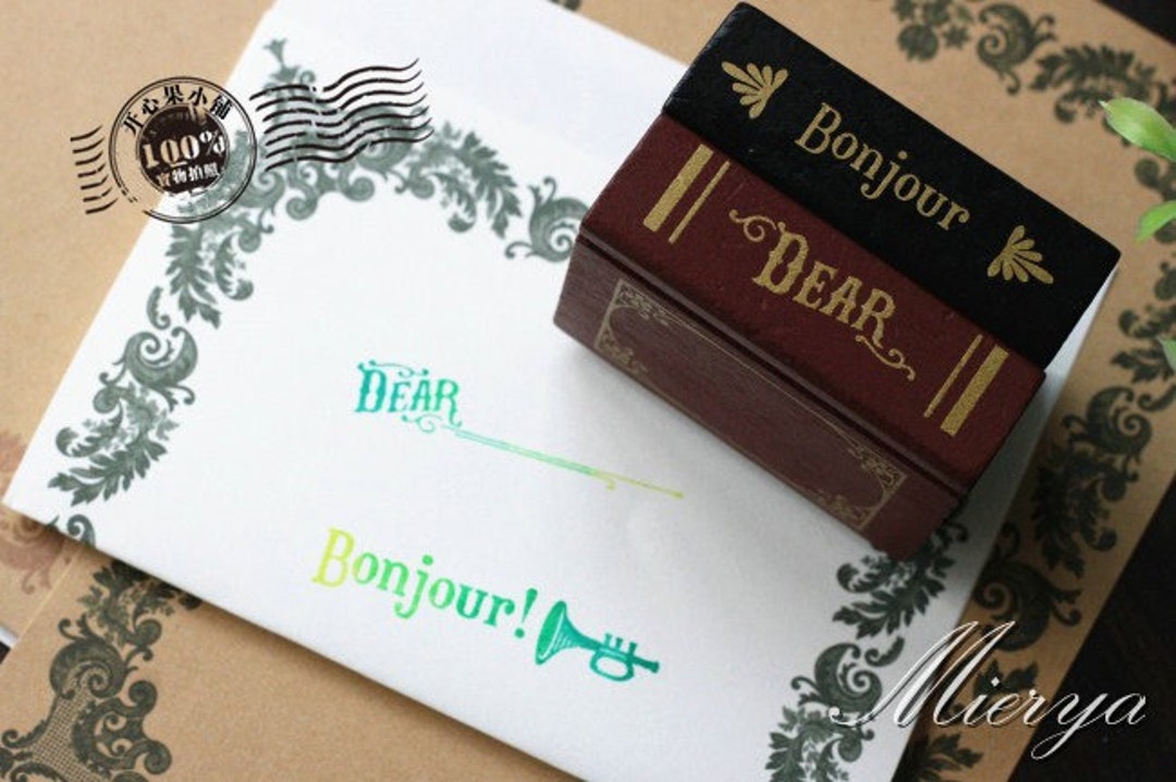 ヴィンテージブックラバースタンプセット：Bonjour & Dear、ダイアリー