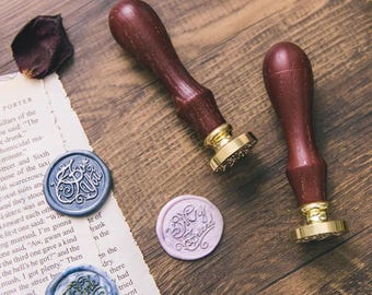 Wax Seal Stamp Set: Blessing Words, Letter Stamp, 6 Patterns
