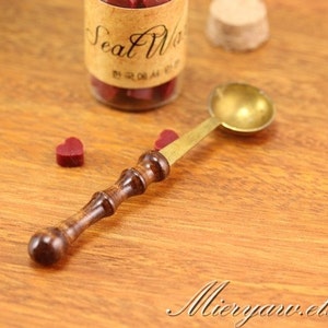 Wood Handle Wax Melting Spoon - Antique Style