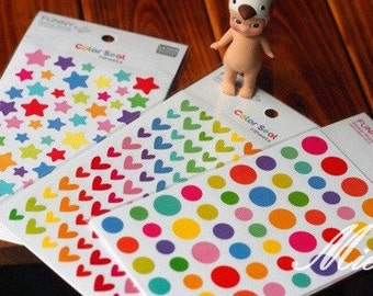 3 Sets Color Seal Stickers - Korean Stickers - Deco Stickers - Diary Sticker - 18 Sheets in - EMS62439