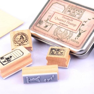 Timbri in gomma della serie Dorothy: timbri in legno del Mago di Oz in latta