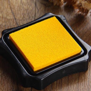 1 Piece Square Stamp Ink Pad - Stamp pad - Stamp Ink - Wood Stamp Ink - Yellow
