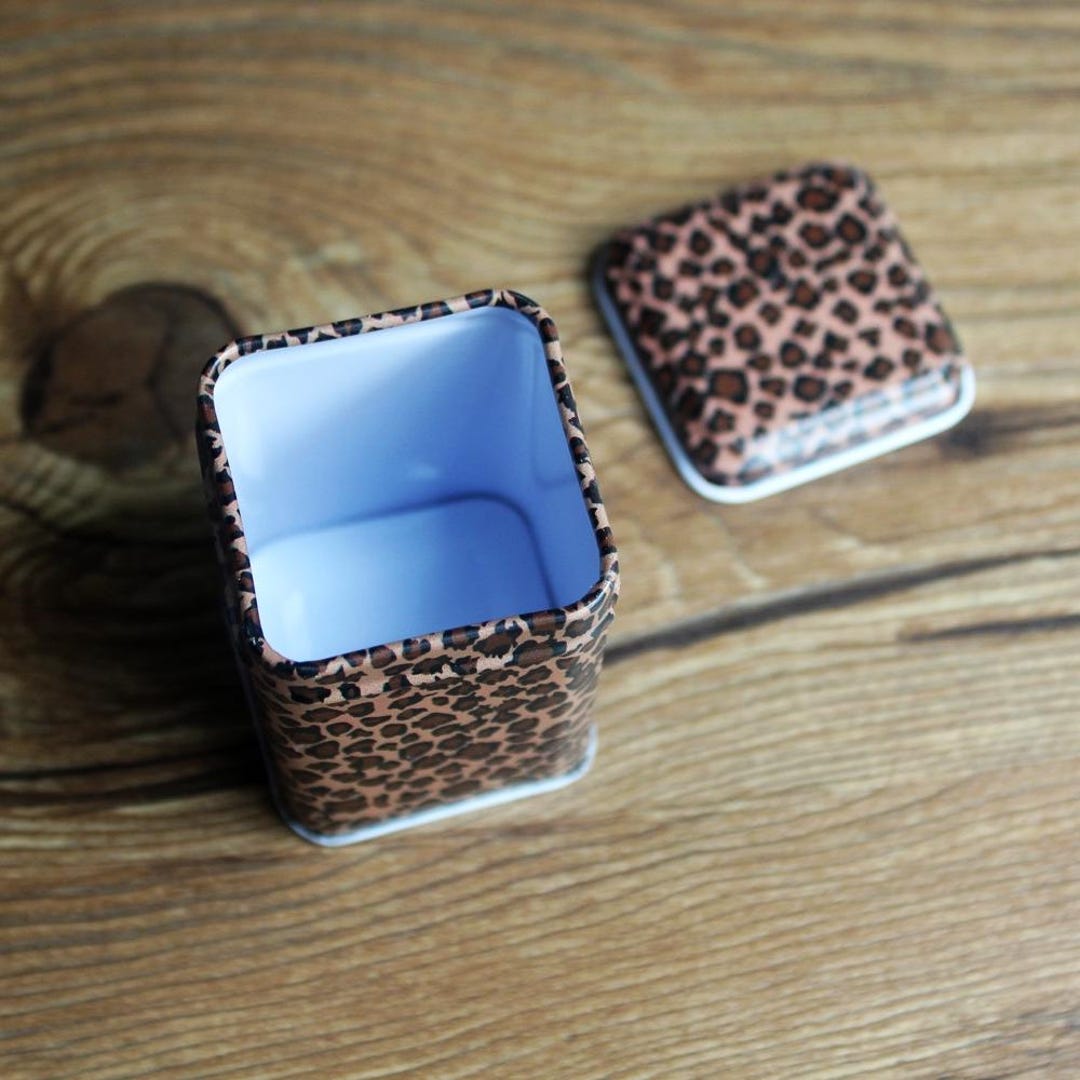 Leopard Print Tin Box: Small Storage Container (4.5cm) - Etsy