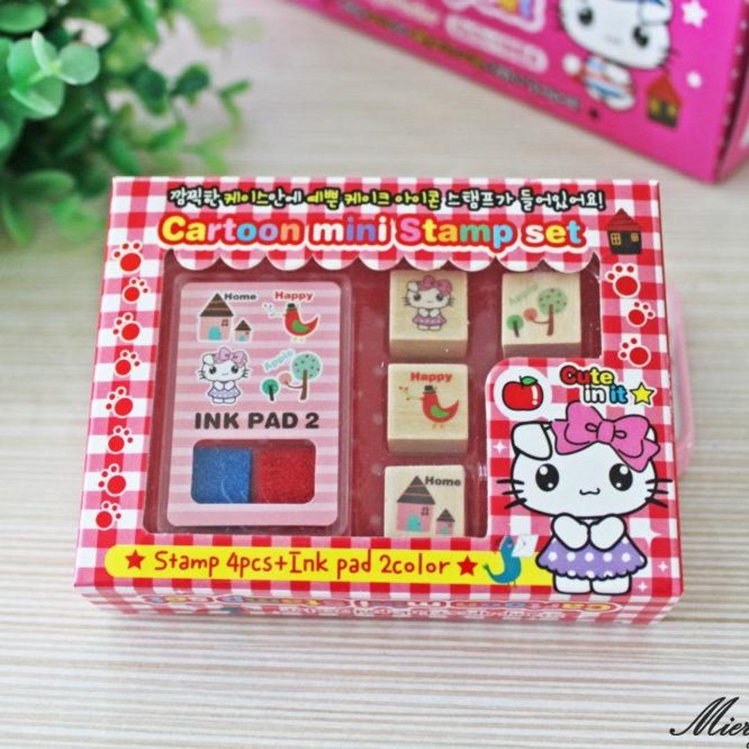 Korean Cartoon Mini Stamp Set: Diary Filofax Rubber Stamps - Etsy