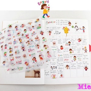 Korean Sticker Set - Diary Sticker - Deco Sticker - 6 Sheets - Etsy