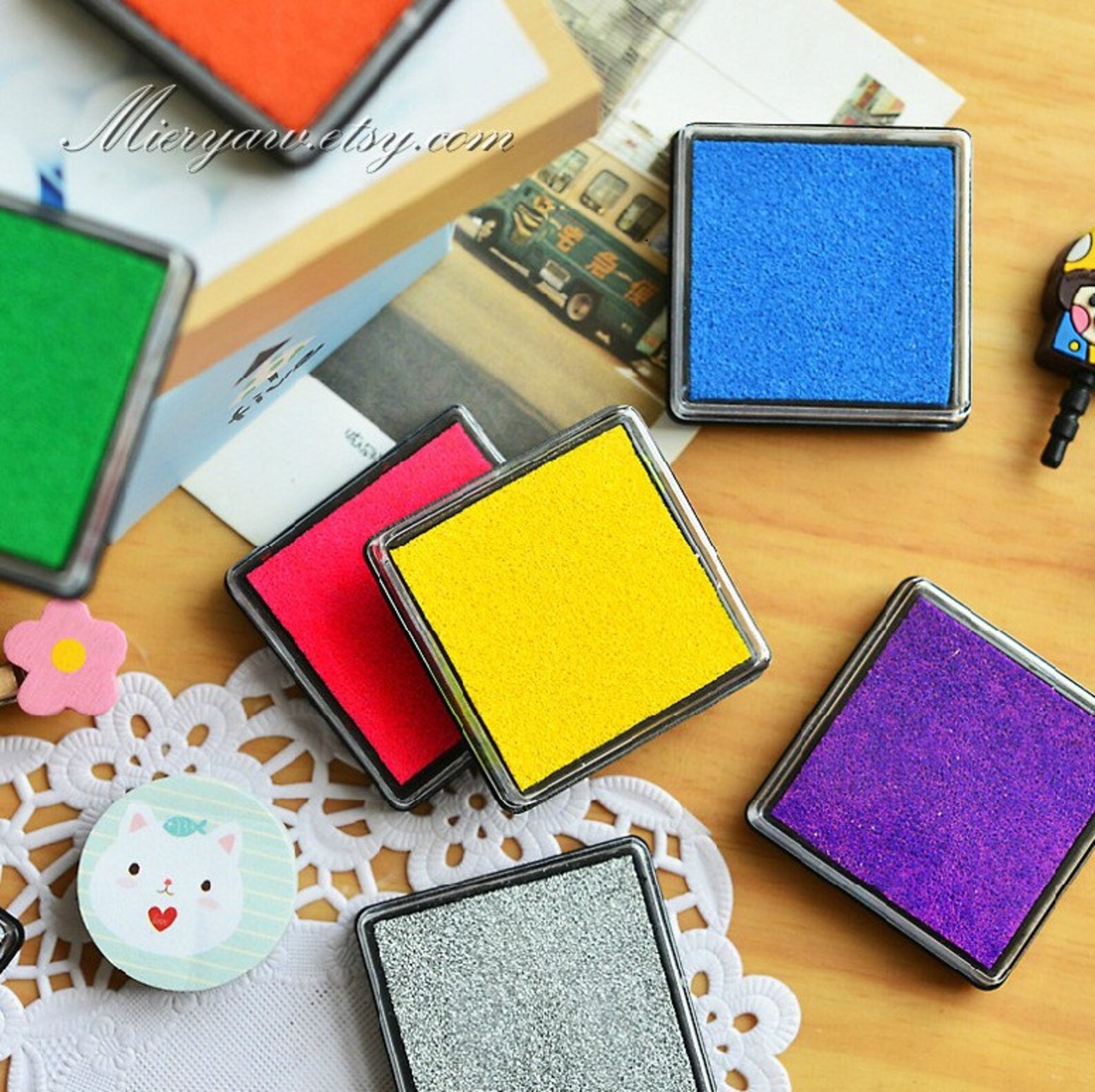 1 Piece Stamp Pad Ink Pad Rubber Stamp Ink 15 Colors Can Etsy